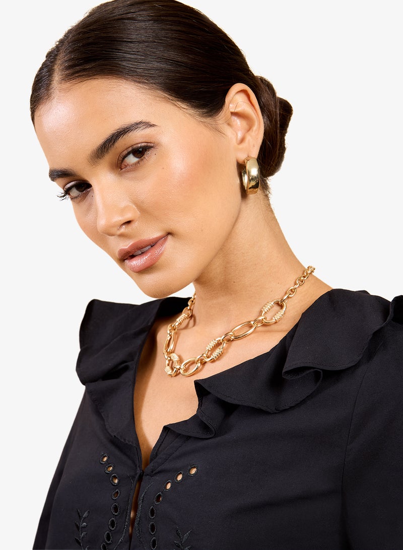 Little Mistress Black Broderie Top - Image 3